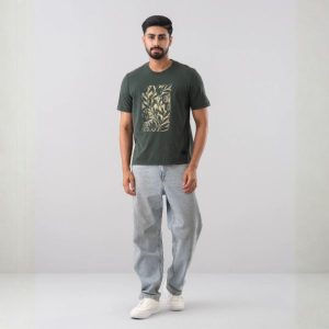 Relaxed Fit Discharge Print T-Shirt
